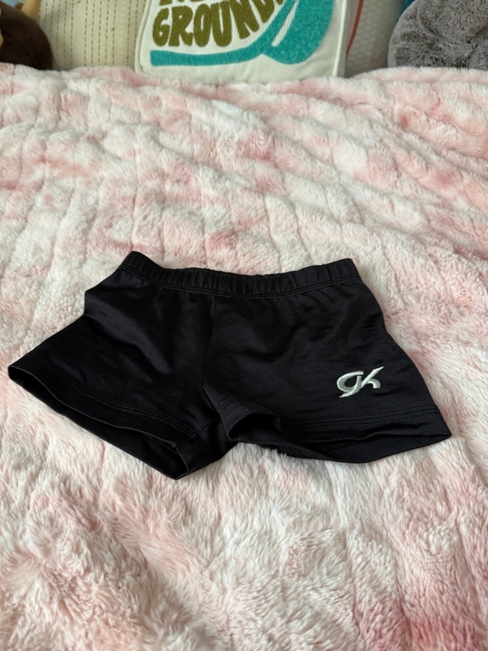 GK Black Kids Athletic Shorts with White Logo